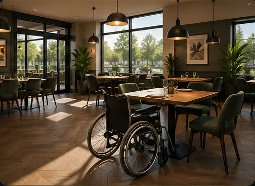 Salle de restaurant accessible