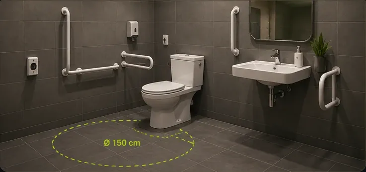 Toilettes PMR accessibles